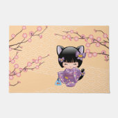 ねこコケシ人形 – 猫耳ゲイザーガール ドアマット (正面)