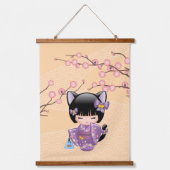 ねこコケシ人形 – 猫耳ゲイザーガール 吊り下げ型タペストリー (正面)