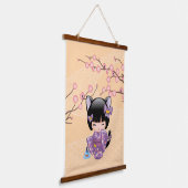 ねこコケシ人形 – 猫耳ゲイザーガール 吊り下げ型タペストリー (傾斜あり)