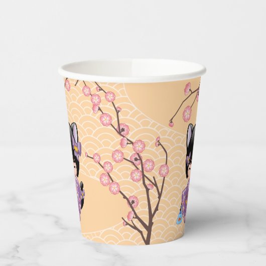 ねこコケシ人形 – 猫耳ゲイザーガール 紙コップ (左)