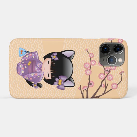 ねこコケシ人形 – 猫耳ゲイザーガール Case-Mate iPhoneケース (裏面(横))
