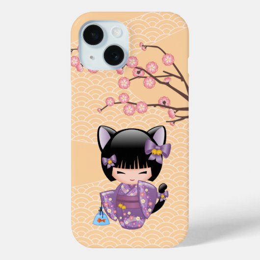 ねこコケシ人形 – 猫耳ゲイザーガール Case-Mate iPhoneケース (裏面)