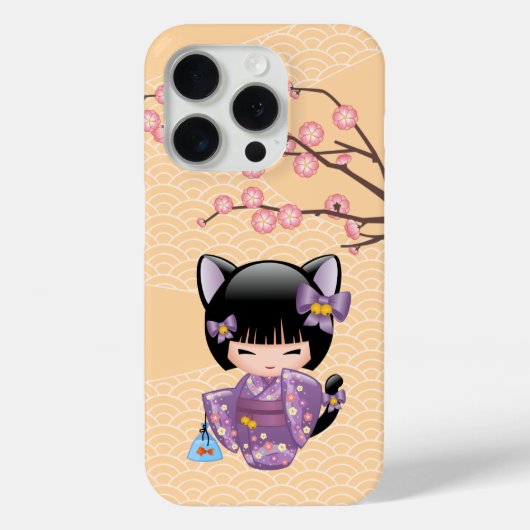 ねこコケシ人形 – 猫耳ゲイザーガール Case-Mate iPhoneケース (裏面)