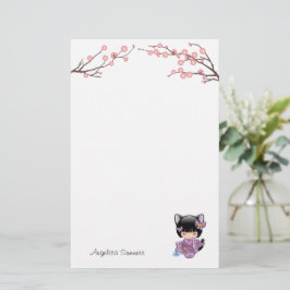 ねこコケシ猫耳ゲイシャガール 便箋