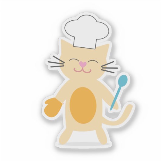 ねこシェフステッカー シール (正面)