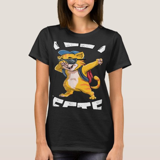 ねこダビングカッコいい新学期 Tシャツ (正面)