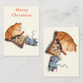 ねこチェス遊のクリスマスカーおもしろいド ノートカード (正面/裏面)