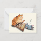 ねこチェス遊のクリスマスカーおもしろいド ノートカード (裏面)