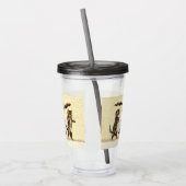 ねこネコ歩く傘つき雪黄 アクリルタンブラー (左)