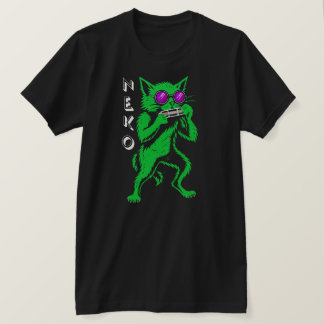 ねこハーモニカブルース猫Tシャツ。ネコという意味 Tシャツ