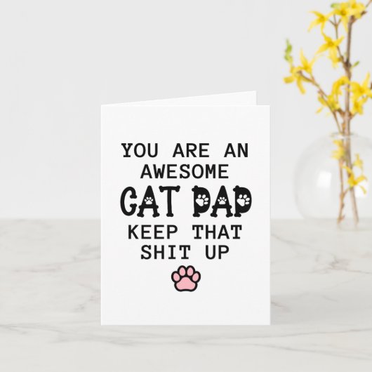 ねこパパ カード (黄色い花)