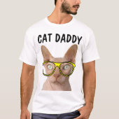 ねこパパ スフィンクス おもしろTシャツ Tシャツ (正面)