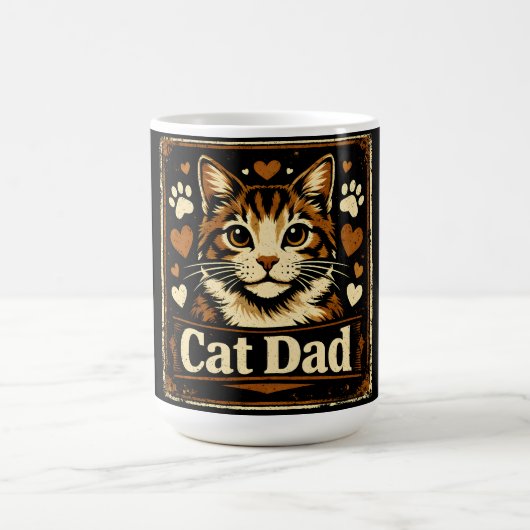 ねこパパ - 猫の誇り高い父親 ユーモア 愛 コーヒーマグカップ (中央)