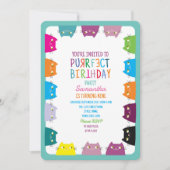 ねこパーフェクトバースデーパーティー 招待状 (正面)