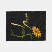 ねこヒマワリの猫好き フリースブランケット (正面(横))