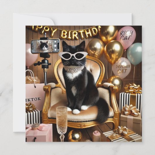 ねこビジネスママパーティー招待状 招待状 (正面)