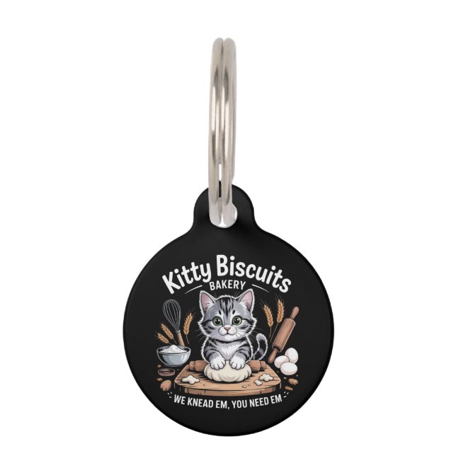 ねこビスケット 私たちも必要、あなたも必要 かわいい猫 ペット　ネームタグ (正面)