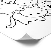 ねこピラミッド – ねこグループぬりえページ ポスター (角)