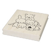 ねこピラミッド – ねこグループぬりえページ ラバースタンプ (スタンプ)