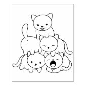 ねこピラミッド – ねこグループぬりえページ ラバースタンプ (インプリント)