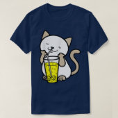 ねこボバ茶バブルティーアニメ日本の猫アニメ Tシャツ (デザイン正面)