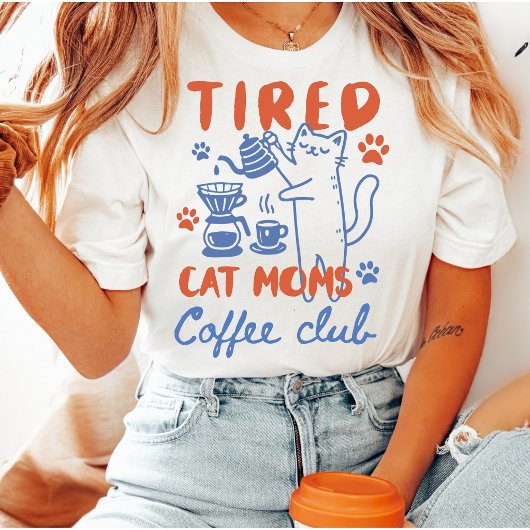 ねこママのためのコーヒークラブ 面白い レトロ かわいい Tシャツ