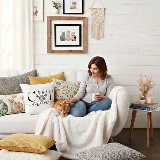 ねこママの肉球印 クッション