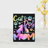 ねこママ 犬ママ ガール 女性 母の日 ペット好き カード (黄色い花)