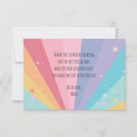 ねこユニコーンミャオジカルバースデー サンキューカード (正面)