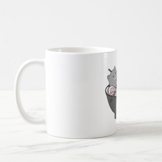 ねこラーメンかわいい コーヒーマグカップ (左)