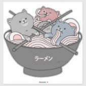ねこラーメンかわいい シール (シート)