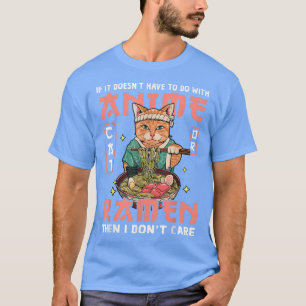 ねこラーメン丼日本のアニメかわいい猫 Tシャツ