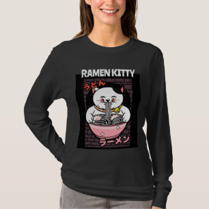 ねこラーメン汁子猫Tシャツティー Tシャツ