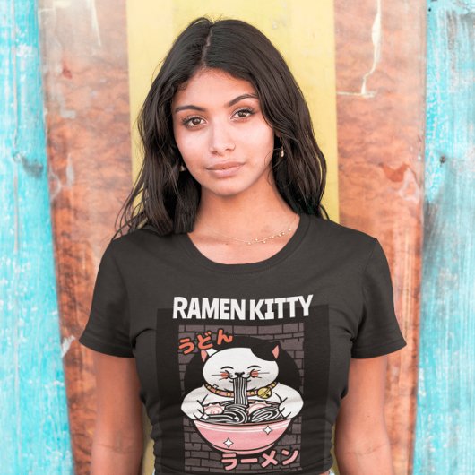 ねこラーメン汁子猫Tシャツティー Tシャツ