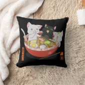ねこラーメン猫 クッション (ブランケット)