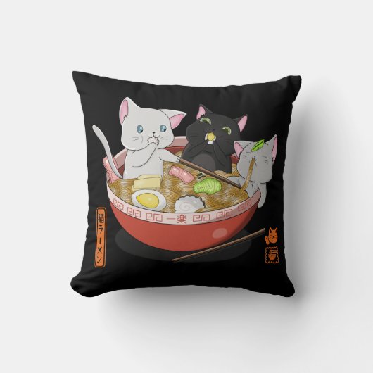 ねこラーメン猫 クッション (正面)