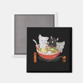 ねこラーメン猫 マグネット (正面/裏面)