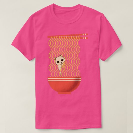 ねこラーメン Tシャツ (デザイン正面)