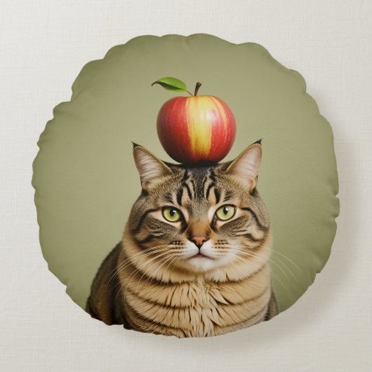 ねこリンゴ ラウンドクッション (正面)