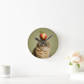 ねこリンゴ ラウンド壁時計 (ホーム)