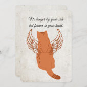 ねこ付き印刷用ペット弔問カード 招待状 (正面/裏面)