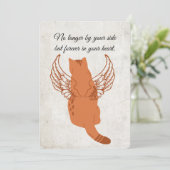 ねこ付き印刷用ペット弔問カード 招待状 (スタンド正面)