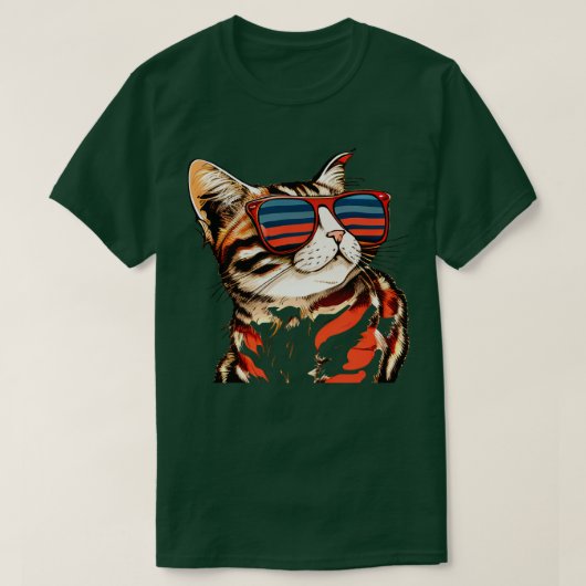 ねこ夏みんなで猫好き Tシャツ (デザイン正面)