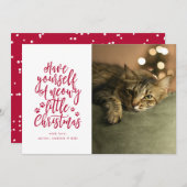 ねこ好きなクリスマスの贈り物 ホワイト ハード カード (正面/裏面)