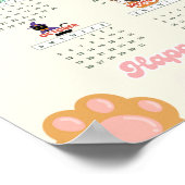 ねこ好きのためのハッピーニューイヤー2025壁掛けカレンダー ポスター (角)