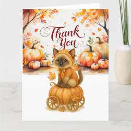 ねこ好きのための秋のベイビーシャワーパーティー サンキューカード