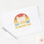 ねこ好きのための「猫の毛なんて気にしない」カード ラウンドシール (封筒)