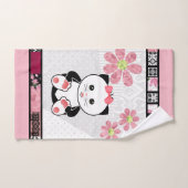 ねこ子猫イラストレーションキッズ子供プリント バスタオルセット (ハンドタオル)