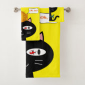 ねこ子猫魚イエローバスルーム バスタオルセット (インサイチュ)