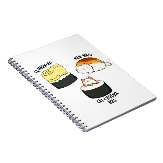 ねこ寿司 面白い寿司の駒 ノートブック (右側)